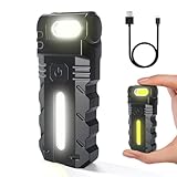 YIFMOO Taschenlampe LED USB Aufladbar, Mini Taschenlampe Mit 5 Modi, 180°...