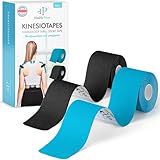 Health Press Kinesiotapes - 2 Kinesiologie Tape Rollen Blau + Schwarz (5cm x 5m)...