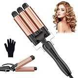 Lockenstab 3 FäSser Beach Waves Welleneisen für Haare, 25mm Kleine Locken...