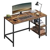 VASAGLE Schreibtisch, Computertisch, PC-Tisch, Bürotisch, mit 2 Ablagen auf der...