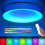 Matane LED Deckenleuchte RGB Dimmbar 24W, Deckenlampe mit Fernbedienung, Lampen...