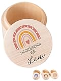 wunderwunsch® - Milchzahndose personalisiert aus Holz mit kinderfreundlichem...