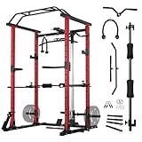 ZERELEK Power Cage, 1200 lbs Power Rack with LAT Pulldown, Multi-Function Squat...