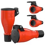 RedStar24 Schuko Kupplung 230V IP54-4er Set Robuste Steckdosen, 3-Polig, Gummi &...