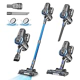 Akku Staubsauger, 25000Pa/175W/50Min Staubsauger Kabellos, Anti-Tangle-Bürste...