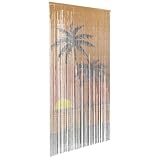 vidaXL Insekten-Türvorhang Palmendruck 100x200 cm Bambus, Fliegenvorhang, Tür...