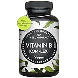 Vitamin B Komplex - 180 vegane Kapseln - 500µg Vitamin B12 - alle 8 B-Vitamine...