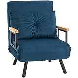 HOMCOM Schlafsofa, Klappbett mit Bettfunktion, Relaxsessel mit Rückenkissen,...