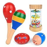 Hölzerne Baby Spielzeug, 5 Stück Mini hölzerne Maracas Eierschüttler und...