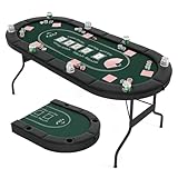 DREAMADE Faltbarer Pokertisch für 8 Spieler, Poker Table Spieltisch mit...