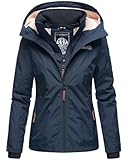 MARIKOO Designer Damen Übergangs Jacke leicht gefüttert Kapuze kurz B659...