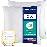 Gentle North Kopfkissen (80x80 cm groß) - 2er Set Kissen für Bett und als...