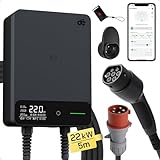 dé Typ 2 Wallbox 22kW mit APP und RFID, 6-32A 3-Phasen EV-Ladegerät 400V mit...
