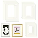 Roosea 24 Stück Passepartout Passepartout Karton 15x20cm/13x18cm/10x15cm für...