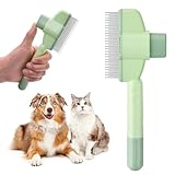 YAOZUP Katzenkamm mit Selbstreinigungsfunktion, Edelstahl-Flohkamm für Hunde &...
