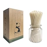 Lange Bambus Faser Strohhalme – 200 Stück, 210mm Einweg Trinkhalme aus...