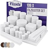 Filzada® Filzgleiter Selbstklebend Set 106 Stück (Eckig und Rund) - Weiß -...