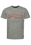 Superdry Herren Vintage Cali T-Shirt mit Logo Sportlich Grau Meliert L