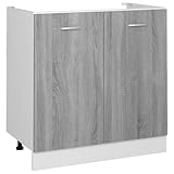 vidaXL Spülenunterschrank Lyon Grau Sonoma 80x46x81,5 cm...