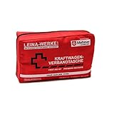 LEINA-WERKE REF 11008 Leina Kfz-Verbandtasche Compact, Inhalt DIN 13164, rot