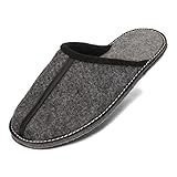 BeComfy Herren Filzpantoffeln Hausschuhe Pantoffel Filz Filzsohle Sehr Leicht...