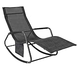 SoBuy Schaukelliege Sonnenliege mit Seitentasche Gartenliege Relaxstuhl...