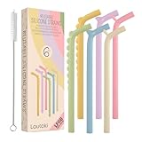 LAUTOKI ® - Strohhalme wiederverwendbar | 6 Stück mit strohhalm bürste |...