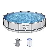 Bestway Steel Pro MAX Frame Pool-Set mit Filterpumpe Ø 427 x 84 cm, lichtgrau,...