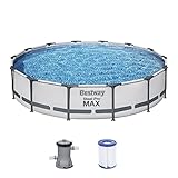 Bestway Steel Pro MAX Frame Pool-Set mit Filterpumpe Ø 427 x 84 cm, lichtgrau,...