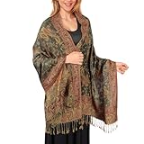 Pashmina Schal Damen, Elegant Weich Troddel Schultertuch Schal für Damen,...