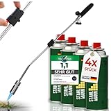 STAHLMANN®Unkrautvernichter inkl. Gaskartuschen - stabiler Unkrautbrenner mit...