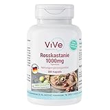 Rosskastanie 1000mg - 200 Kapseln - 1000mg pro Tag - Hochdosiert - mit...