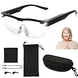 Lupenbrille mit Licht Testsieger,300% Vergrößerungsbrille mit 2 LED...