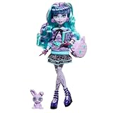 MONSTER HIGH Puppe und Sleepover Zubehör, Twyla Puppe mit Pet Bunny Dustin,...