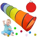180 cm Spieltunnel für Kinder – 46 cm runde Öffnung Babytunnel Bunter...