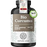 NATURE LOVE Bio Curcuma - 240 Kapseln - mit Curcumin aus Kurkuma und Piperin aus...