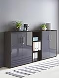 Aktenschrank in Anthrazit Anthrazit Hochglanz lackiert Office Edition...