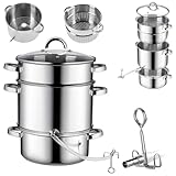 KADAX Dampfentsafter 8L, Fruchtentsafter aus Edelstahl mit Glasdeckel,...