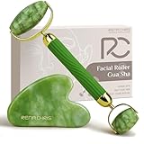 Rena Chris Jade Gua Sha Stein und Gesichtsroller, Natürliche Jade Roller und...