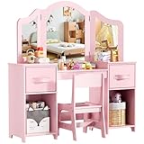 MAMIZO 2 in 1 Schminktisch Kinder Set, Kinderschminktisch mit Abnehmbarem...
