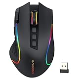 Niceon Gaming Maus kabellos RGB Wiederaufladbare, 9 Programmierbare Tasten,...