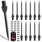 CyeeLife 12 Stück 2BA Steel dartpfeile Spitzen + 20 Stück Gummiringe + 1...