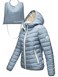 MARIKOO Damen leichte Übergangsjacke Kurze Steppjacke mit innen eingenähter...