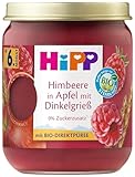 HiPP Bio Frucht und Getreide Himbeere in Apfel mit Dinkelgrieß, 160g, 6er Pack...