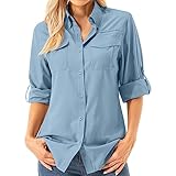 Asfixiado Damen Hemdbluse UV Shirt UPF 50+ Safari Kleidung Wanderbluse Damen...