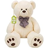 monzana® Teddybär L - XXXL 50-175cm Weiches Fell Schleife Tatzendruck Geschenk...