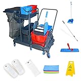 Hypafol Putzwagen Reinigungswagen Set | 2 x 18 l Eimer mit Wischmopp-Presse |...