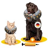 Halskrause Hund & Katze, Hundekragen Leckschutz, aufblasbarer Halskragen weich...