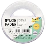 folia 12950 - Nylonfaden auf Spule, ca. 0,5 mm x 100 m, Transparent, Tragkraft...