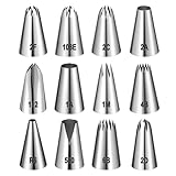 XULIERUX 12 Professionelle Spritzbeutel Düsen-Sets, Wiederverwendbare Edelstahl...